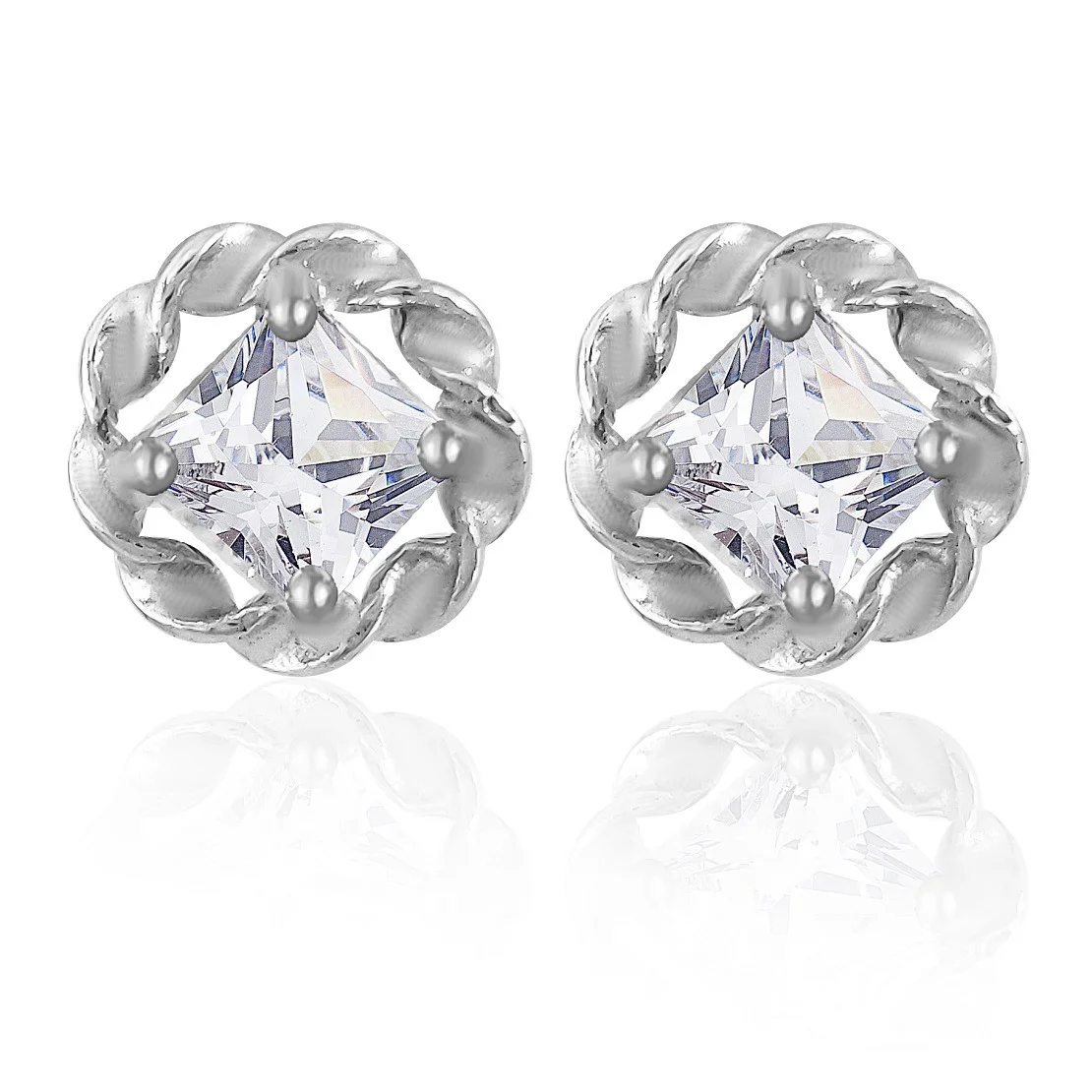 Womens silver topset earings